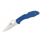 Navaja Spyderco Delica Flat Ground Plain Edge Blue FRN