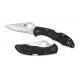 Navaja Spyderco Delica 4 Negra Parcialemente Serrada