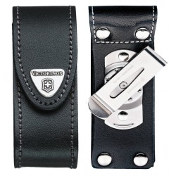 Victorinox - Funda Piel con Clip Rotativo, Color Negro