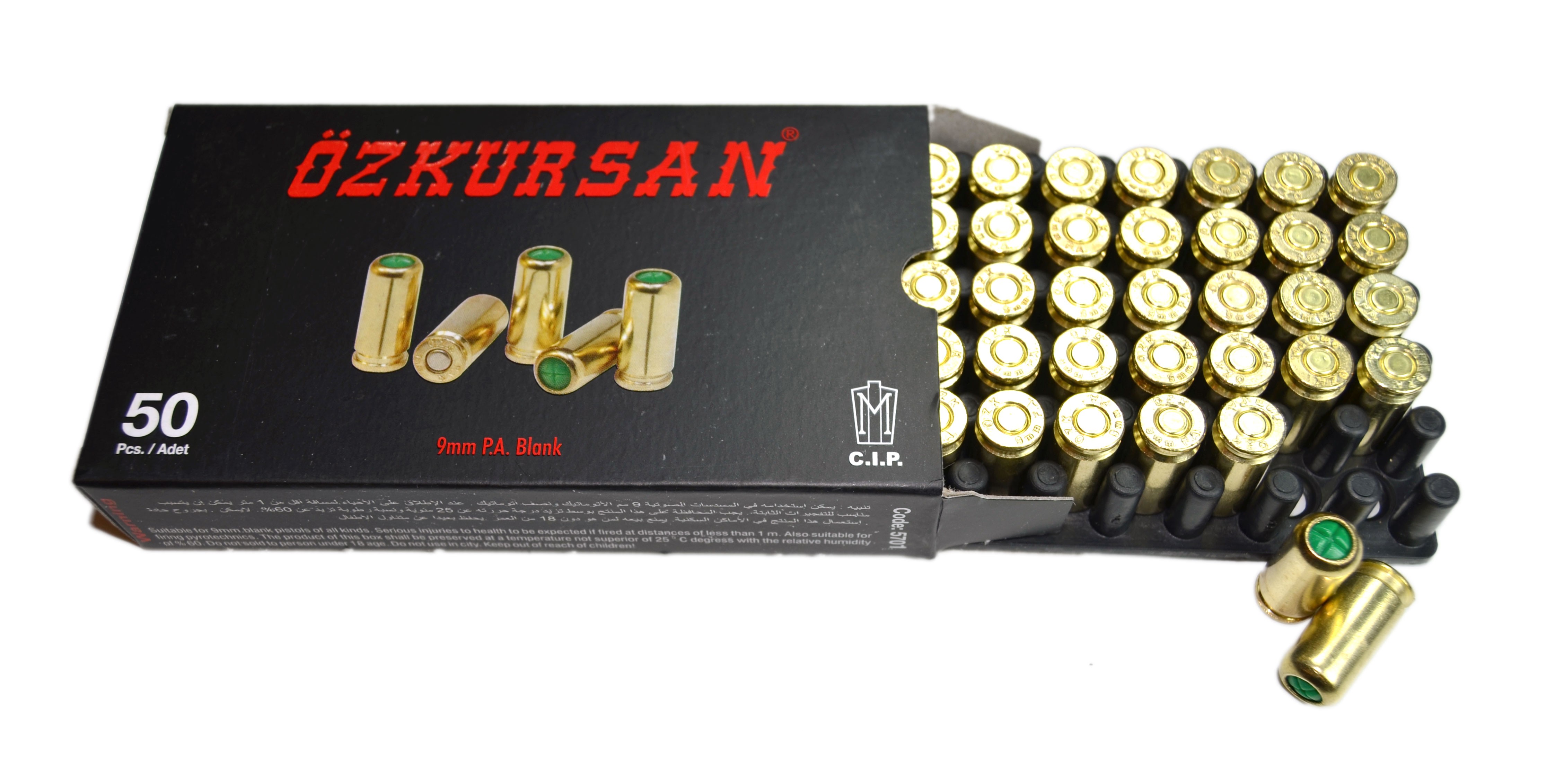 Ozkursan 922 Black Pistola a fogueo + Balas calibre 9mm (10 Unidades). ::  Capes Colina