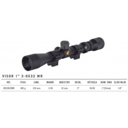 Visor GAMO 3-9x40 WR Vampir con láser y linterna