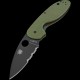 Spyderco Efficient G10 Parcialmente Serrada Verde Hoja Negra