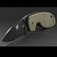 Spyderco Efficient G10 Parcialmente Serrada Verde Hoja Negra