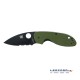 Spyderco Efficient G10 Parcialmente Serrada Verde Hoja Negra