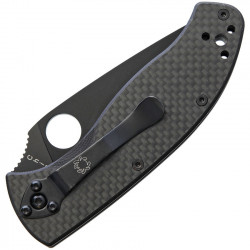 Spyderco Tenacious Hoja Negra Mixta Fibra de Carbono/G10