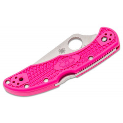 Spyderco Delica 4 Filo Liso Rosa