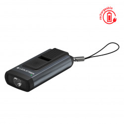 Linterna Llavero Led Lenser K6R Safety Gris USB 400 Lumens Recargable 