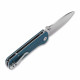 QSP Hawk Linerlock Black Micarta Azul