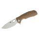 Honey Badger Medium Linerlock Drop Point Tan