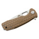 Honey Badger Medium Linerlock Drop Point Tan