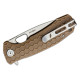 Honey Badger Medium Linerlock Drop Point Tan