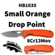 Honey Badger Small Linerlock Drop Point Orange