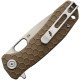 Honey Badger Small Linerlock Drop Point Tan Acero D2