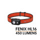 Linterna Frontal Fénix HL16 Negro 450 Lúmenes