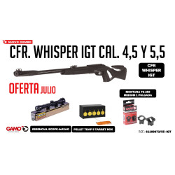 Pack Gamo CFR Whisper IGT + Visor BSA 4x32AO + Cazabalines + Monturas TS-250 Media 1 Pulgada