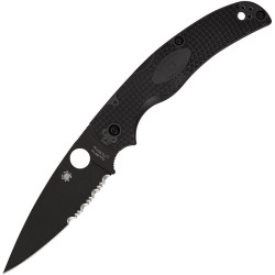 Spyderco Native Chief Hoja Negra Parcialmente Serrada CTS-BD1